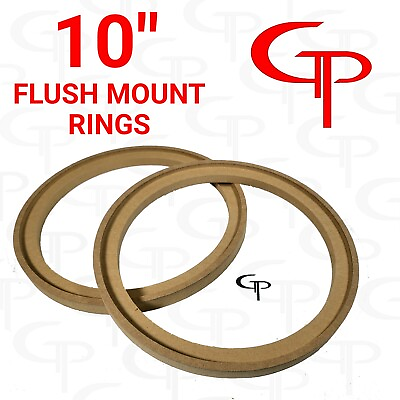 #ad 10 inch FLUSH MOUNT Speaker Rings MDF GP Car Audio Mounting Spacer 1 PAIR 10quot;