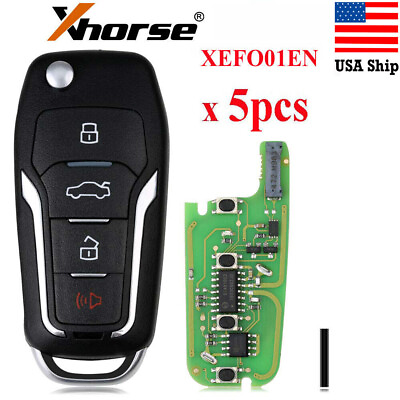 #ad 5 x XHORSE XEFO01EN Super Remote Key 4 Buttons for Ford with Built in Super Chip