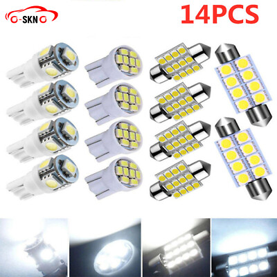 #ad #ad 14x Combo LED Car Interior Inside Lights Dome Map Door License Plate Bulbs White