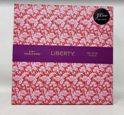 #ad New J Crew x Liberty 500 piece 2 in 1 double sided puzzle in red green