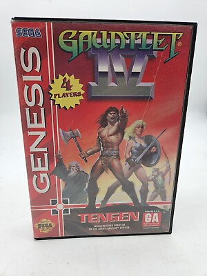 #ad Gauntlet IV Sega Genesis 1993 Cart With Case And Manual **Tested**