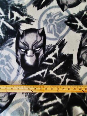 #ad Fleece DISNEY MARVEL#x27;S BLACK PANTHER Printed Fabric BLACK WHITE 58quot; Wide SBY