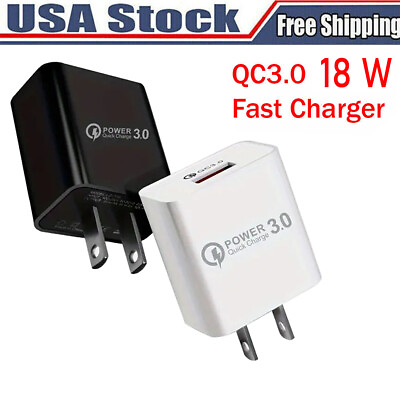 #ad USB 3.0 Wall Home Charger Adapter Power Plug QC Qualcomm Fast Quick Charge 18W