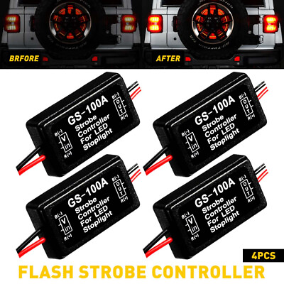 #ad 12V GS 100A LED Brake Stop Tail Light Strobe Flash Module Controller Box Module