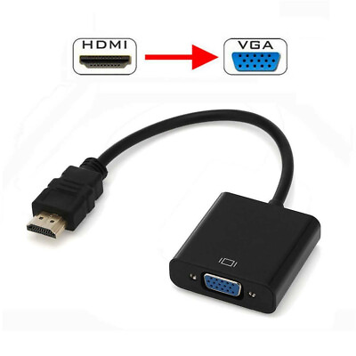 #ad HDMI Male to VGA Female Video Cable Cord Converter Adapter 1080P For TV Monitor