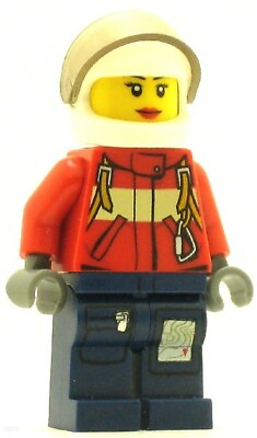 #ad LEGO Town Minifigure Fire Pilot Female Genuine