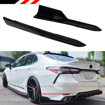 #ad FOR 2018 2024 TOYOTA CAMRY SE XSE ART STYLE GLOSS BLACK REAR BUMPER SIDE APRON