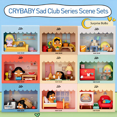 #ad POP MART CRYBABY Sad Club Series Scene Sets Blind Box Confirmed Figure Toys Gift