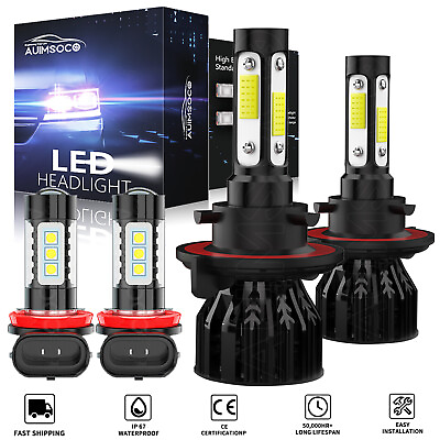 #ad For Ford Flex 2009 2018 Combo 4x LED Headlight Hi Lo Fog Light Bulbs Kit 6000K