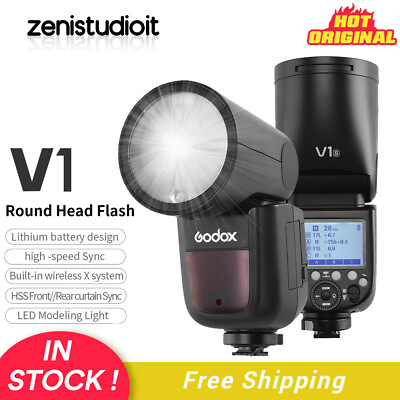 #ad US Godox V1S V1 S 2.4G TTL HSS Round Head Camera Speedlite Flash Light For Sony