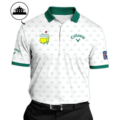 #ad #ad Personalized Masters Golf Callaway 3D Print Polo Shirt Cup White Green