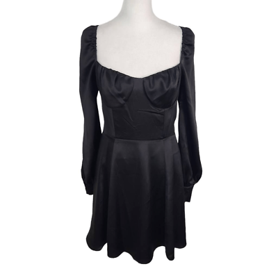 #ad WAYF Black Corset Dress NWT Size Small Black Mini Dress Corset Goth Dress