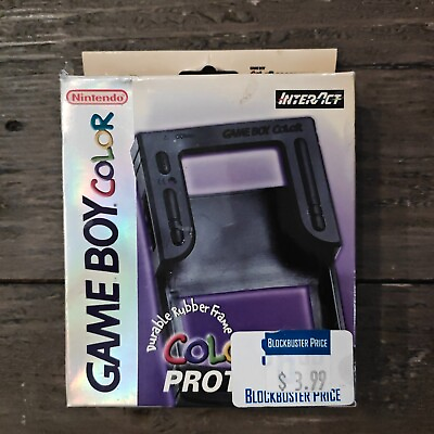 #ad Interact Rubber Protector Case Black Nintendo Gameboy Color Blockbuster NEW