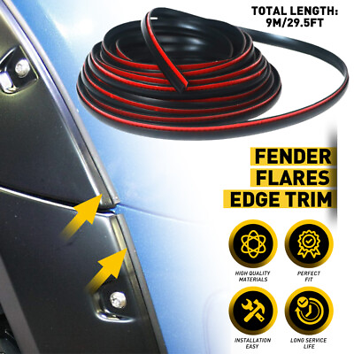 #ad 9m For Car Truck Wheel Wells Fender Flare Edge Trim Seal Universal Rubber Gasket