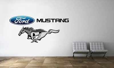 #ad Ford Mustang Logo Wall Decal Emblem Sport Car Decor Racing Mural Vinyl Sticker