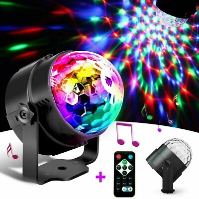 #ad LED Disco Party Light Sound Activated Bulb 7 Colors DJ Strobe Mini Stage Light
