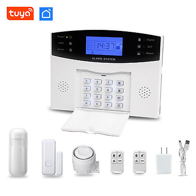 #ad 8 Pieces WiFi GSM SMS Home Burglar Security Alarm System Kits For Warehouse E7E1