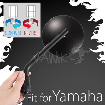 #ad VAWiK Mirrors ECLIPSE round short black M10 standard amp; reverse fits Yamaha ε