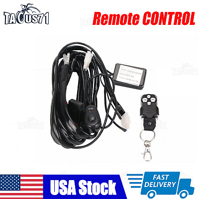 #ad Remote Control Wiring Harness Kit Strobe Switch Relay LED Light Bar 120W 350W