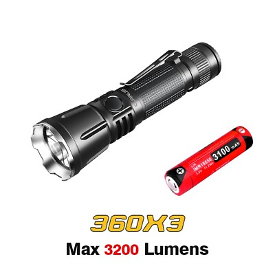 #ad Klarus 360X3 USB Charge 3200 Lumens LED Tactical Flashlight Torch