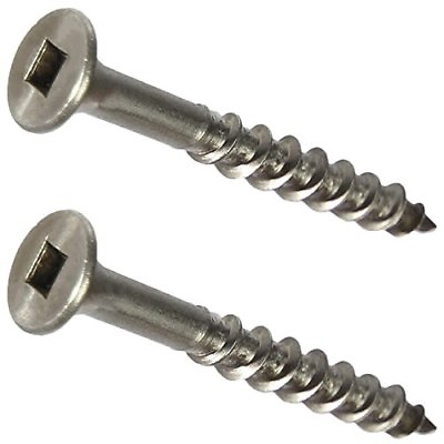 #ad #8 x 1quot; Deck Screws Stainless Steel Square Drive Wood Composite Qty 100