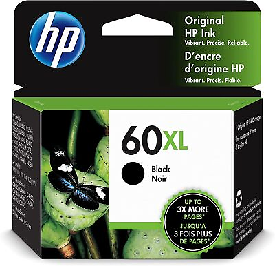 #ad New Genuine HP 60XL Black High Yield Ink Cartridge CC641WN EXP 08 23