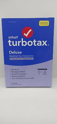 #ad TurboTax Deluxe 2021 Federal E File Sealed Intuit Windows Mac CD *NO STATE*