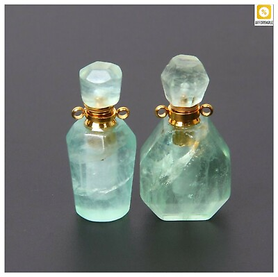 #ad Fluorite Charm Quartz Crystal Heal Stone Pendant Essential Oil Diffuser Bottle