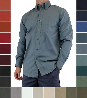 #ad Wrangler Premium Men#x27;s Shirts Long Sleeve Button Down One Pocket Cotton Shirt
