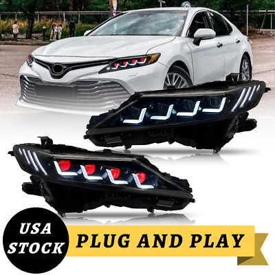 #ad Headlights Assembly For Toyota Camry 2018 2023 Demon Eyes Sequential Turn Signal