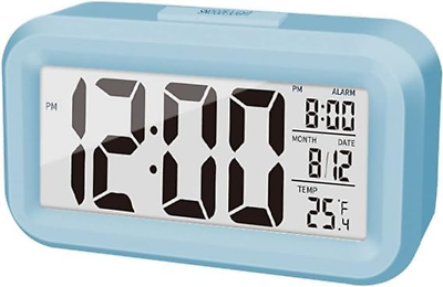 #ad Digital Alarm Clock with Indoor Temperature Battery OperatedSnooze Model12 24