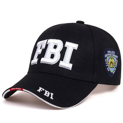 #ad FBI : Federal Bureau of Investigation Adjustable Strap Hat Black NYPD US Seller