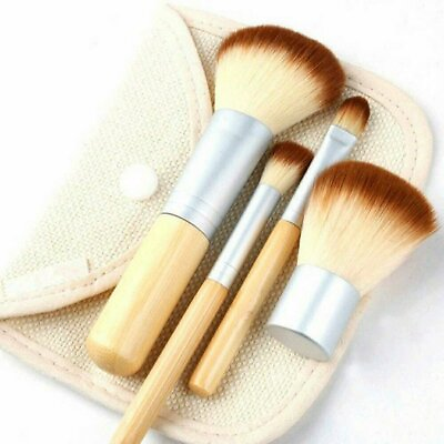 #ad 4pcs Pro Makeup Kabuki Brushes Cosmetic Blush Brush Foundation Powder Kit Set