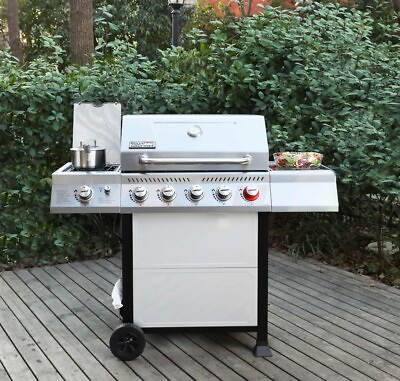 #ad #ad Royal Gourmet 5 Burner Propane Gas Grill Stainless Steel Outdoor Backyard Patio