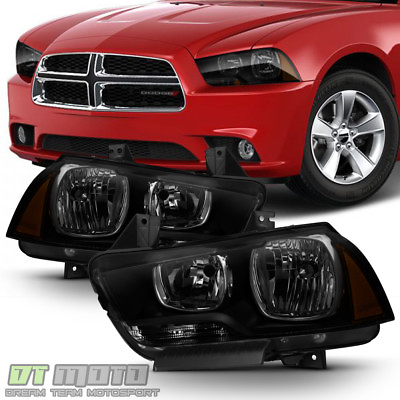 #ad For 2011 2014 Dodge Charger R T SE SRT8 Black Smoke Halogen Headlights Headlamps