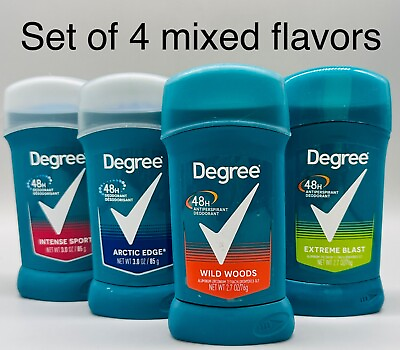 #ad Degree For Men Antiperspirant Set of 4 Mixed Flavors 4PK x 2.7oz Exp 1 25