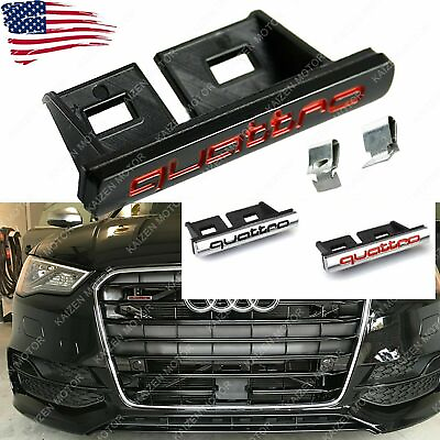 #ad NEW 1X QUATTRO GRILLE BADGE EMBLEM A3 A4 S3 S4 SLINE RS3 RS4 TT RS 3