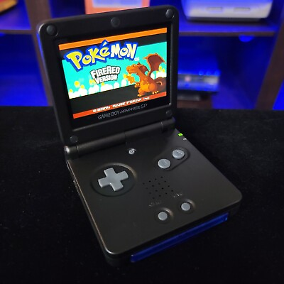 #ad Black Nintendo Game Boy Advance GBA SP IPS MOD Adjustable Brightness