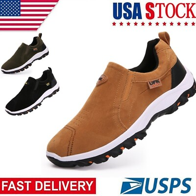 #ad Mens Slip on Trainers Waterproof Walking Ourdoor Hiking Shoes Casual Sneakers
