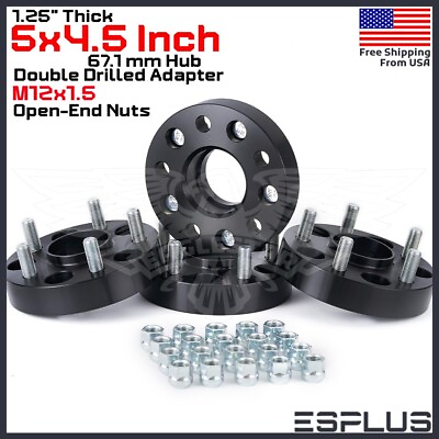 #ad 4x 1.25quot; 5x4.5quot; 67.1mm Hub Centric Adapter Spacer Fit Kia Mitsubishi Ford amp;More