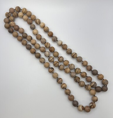 #ad Fashion natural knotted picture Jasper Stone Healing necklace 36” Wrap Around