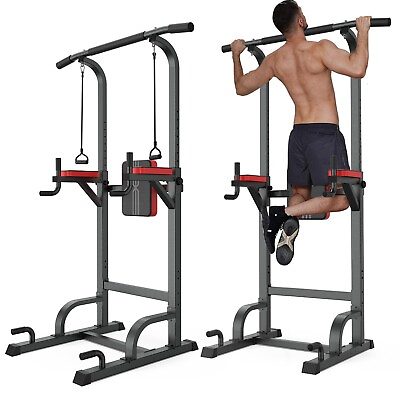 #ad Pooboo Body Champ Multifunction Power Tower Dip Station Pull up Bar Power Rack