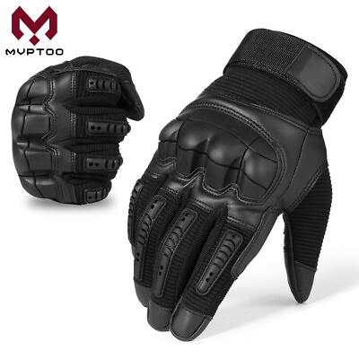 #ad Leather Touch Screen Motorcycle Riding Full Finger Gloves Motorbike Moto Driving