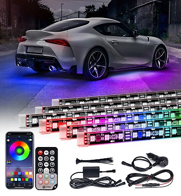 #ad Xprite 6pcs RGB LED Neon Strip Lights Dreamcolor Underglow LED Kit Dancing Music