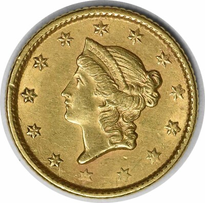#ad 1853 $1 Gold Type 1 AU Slider Uncertified #124