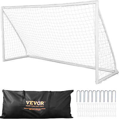 #ad VEVOR 12x6 ft Portable Soccer Goal Kids Soccer Net Carry Bag Backyard Training
