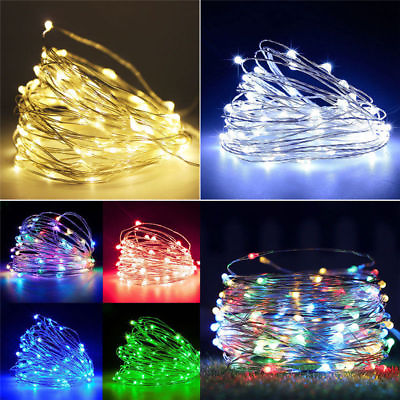 20 50 100 LED String Fairy Lights Copper Wire Battery Powered Waterproof USA
