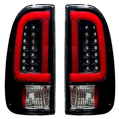 #ad Recon Black OLED Tail Lights w Smoked Lens for 08 16 Ford Super Duty Set of 2