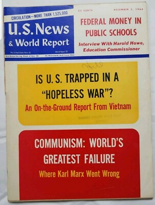 #ad #ad U.S News World Report December 5 1966 Federal War Karl Marx Vintage Magazine
