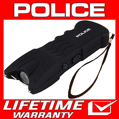 #ad POLICE Stun Gun 916 700 BV Heavy Duty Rechargeable LED Flashlight Black